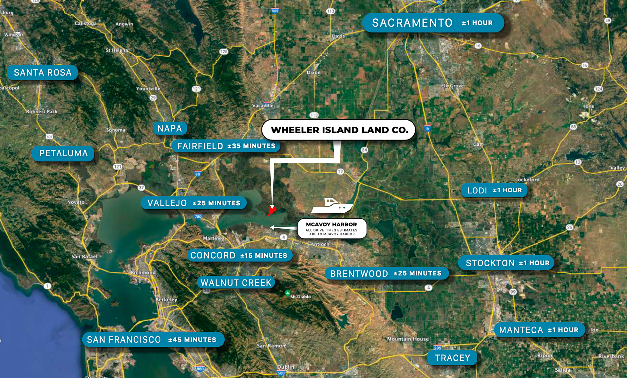 Map showing location of wheeler island in the Suisun Marsh